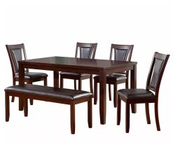 Alternative view of Harlow 6-Piece Padded Dining Set with Bench