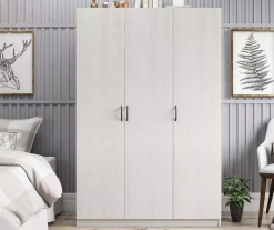Alternative view of Ivory Oak 3-Door Storage Wardrobe