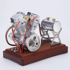 Alternative view of CISON FG-VT9 9cc V2 Two-Cylinder Four-Stroke Air-cooling Gasoline Motorcycle Engine with Base Air Filter Set